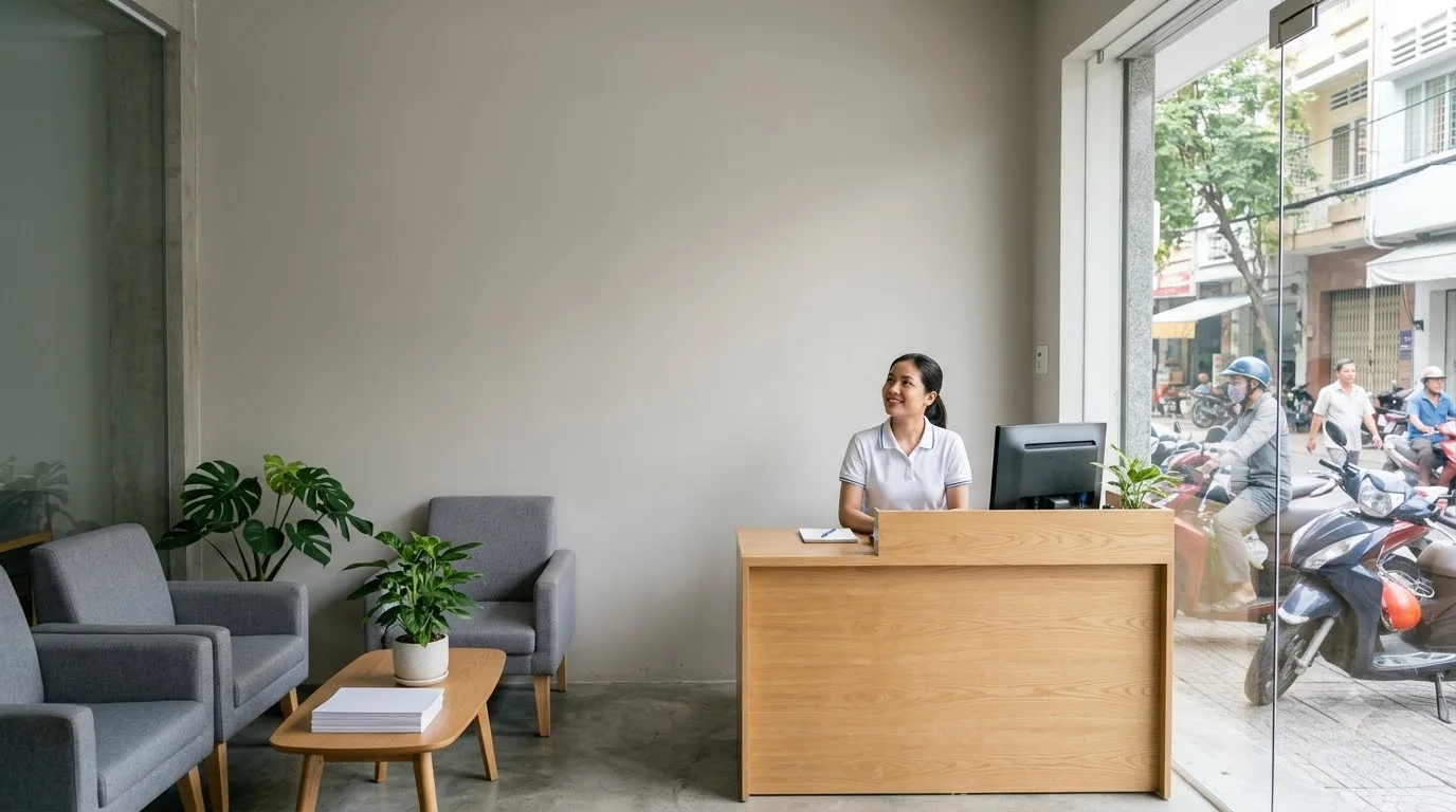 Quầy tiếp khách văn phòng HCARE